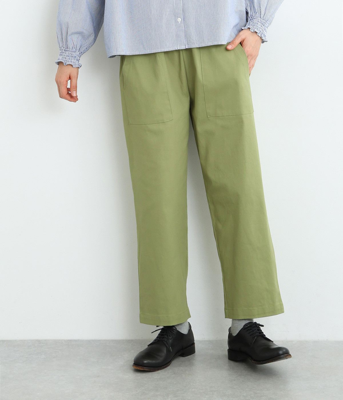 ストレッチツイル ベイカーポケットパンツ(グラスグリーン-ONESIZE)