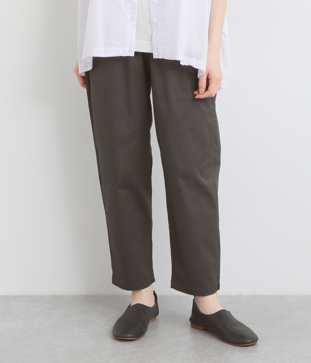 ストレッチツイル テーパードパンツ(チャコール-ONESIZE)