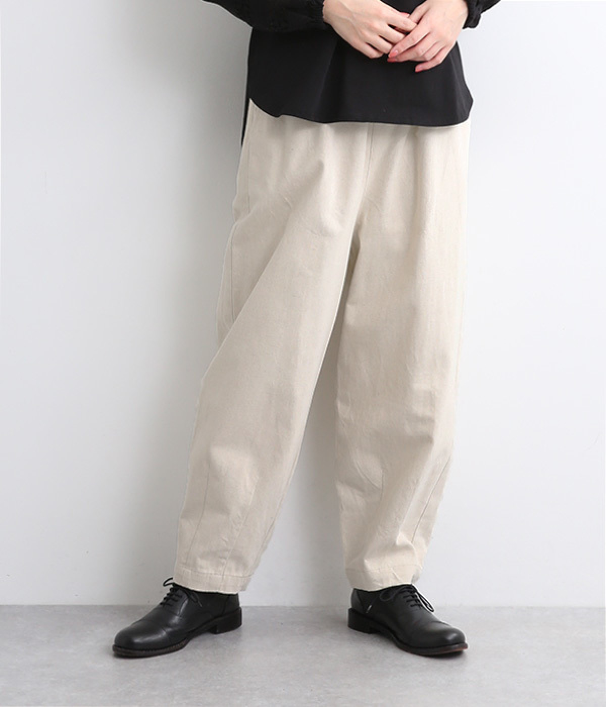 コットンリネンデニムバルーンパンツ(きなり-ONESIZE)