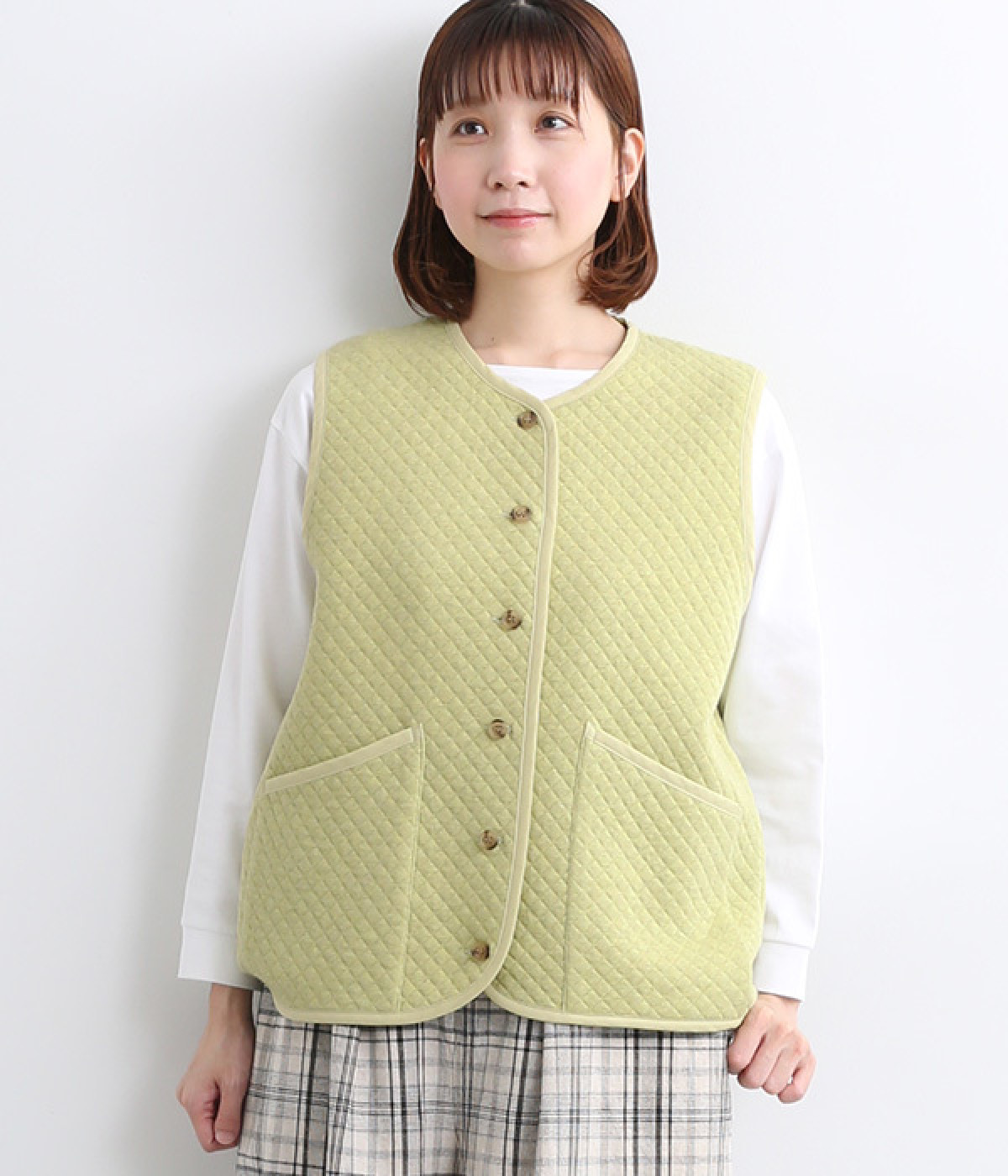 オーコットキルトベスト(ライトグリーン-ONESIZE)