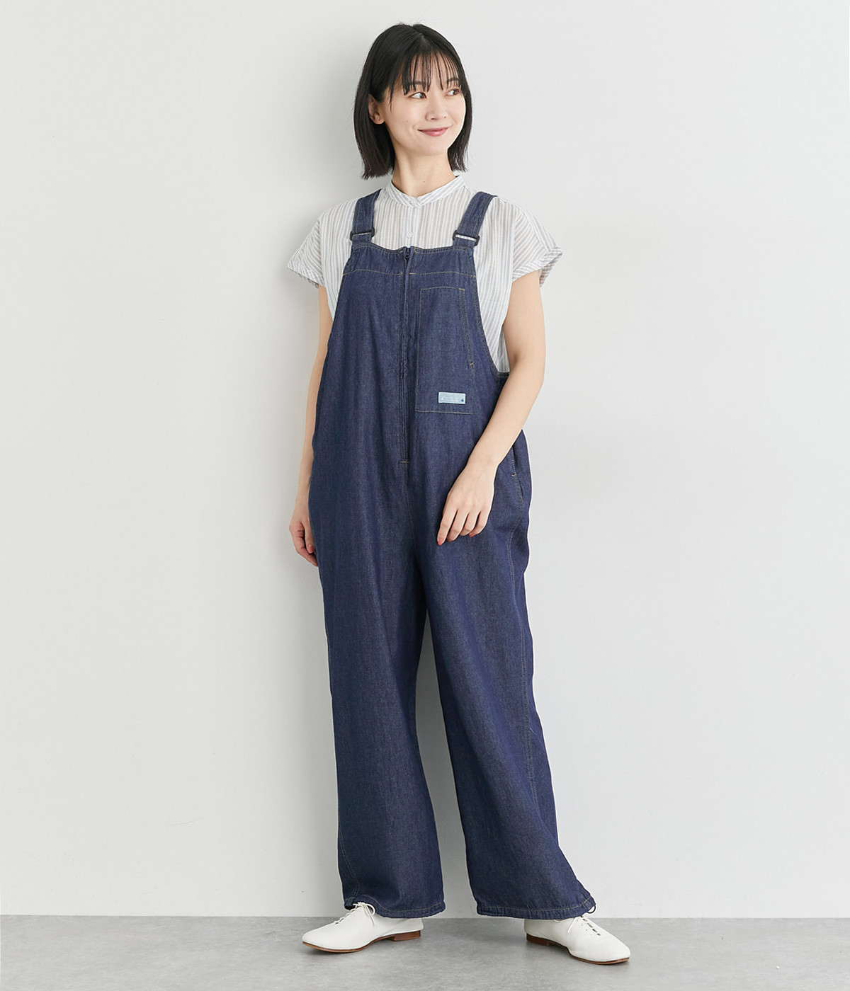 ZIPあきサロペット(インディゴネイビー-L)