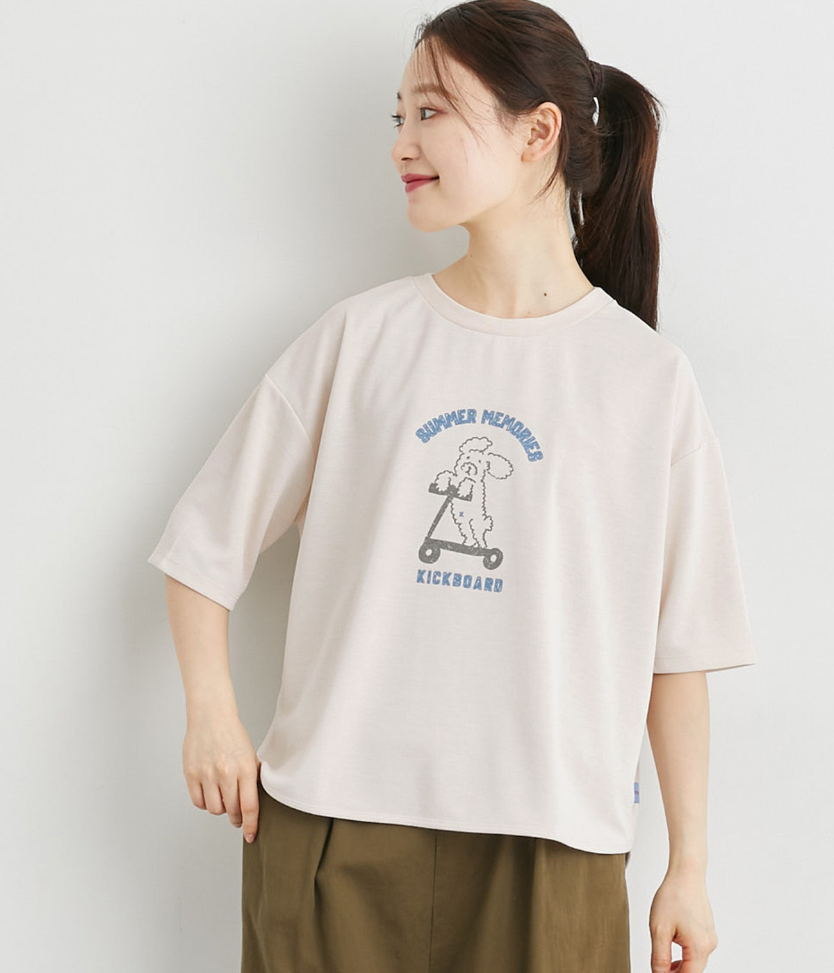 疾走するチャロTシャツ(キナリ/キックボード-L)