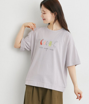 BBQプリントゆったりサイズTシャツ