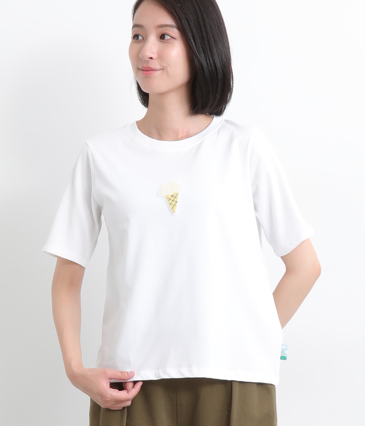 コットンアニマルパークワッペンTシャツ(オフ-L)