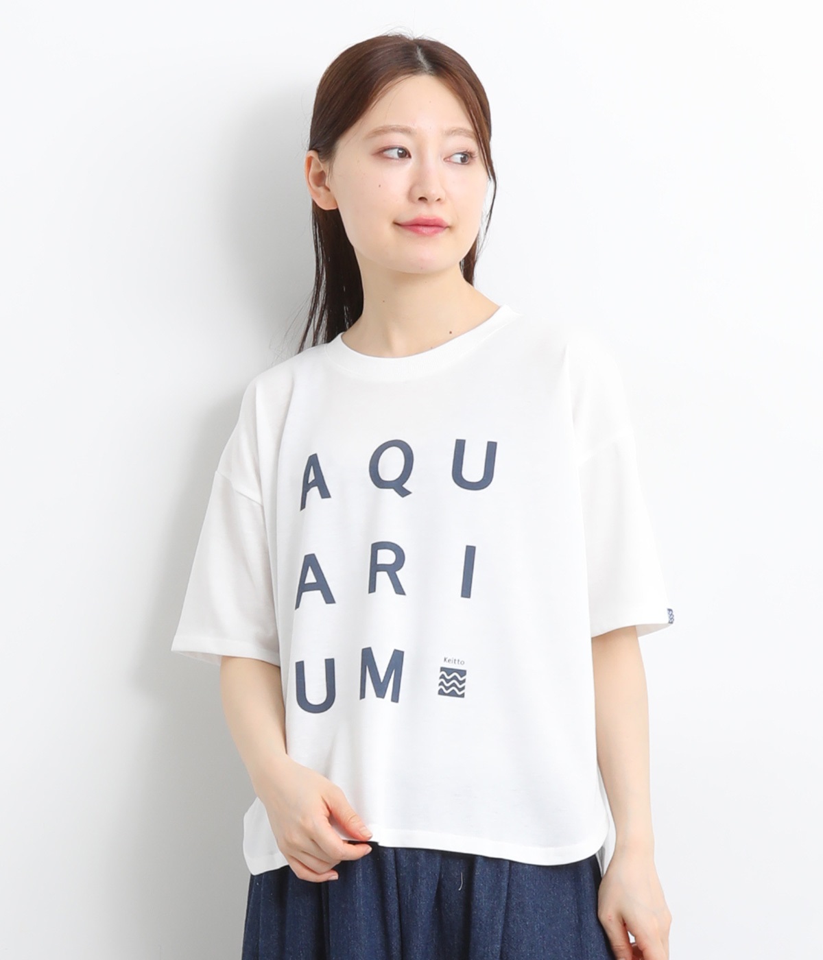 BIGロゴプリントTシャツ(ウォーターブルー/アクアリウム-L)