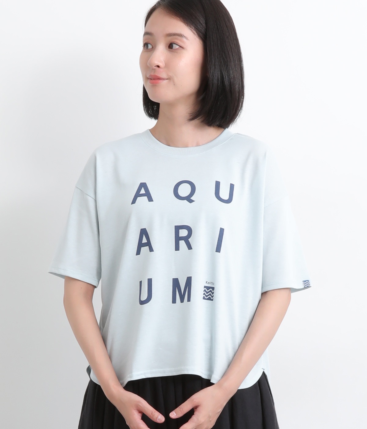 BIGロゴプリントTシャツ(オフA/アクアリウム-L)