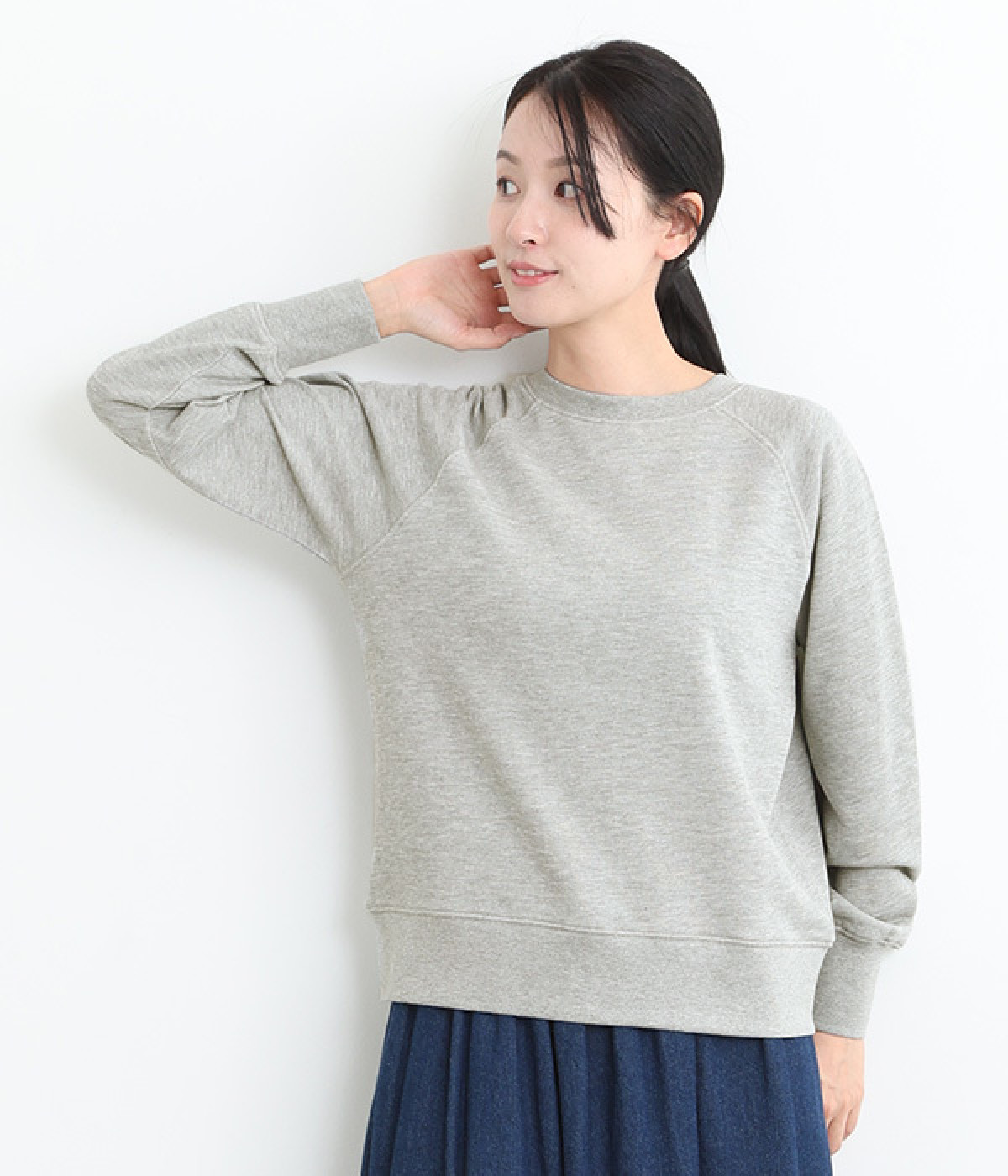 コットン裏毛2wayカーディガン(杢グレー-L)