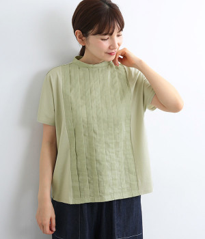 布帛切替タックTシャツ
