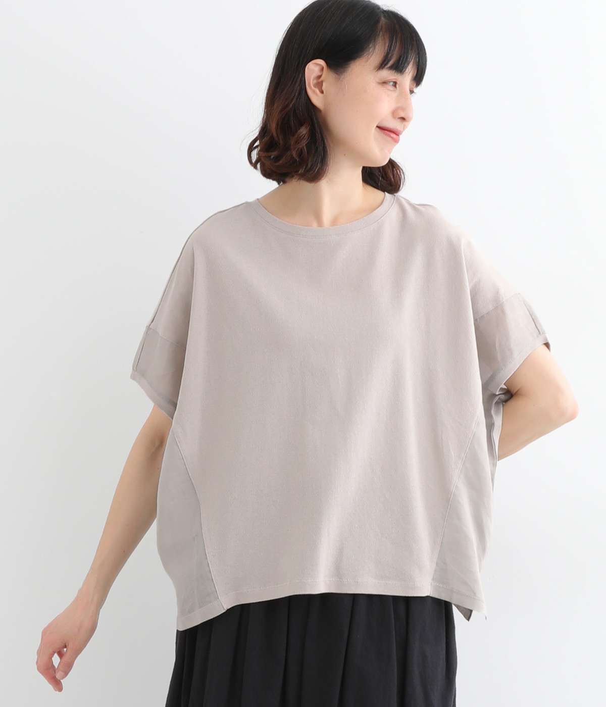 ナシジドルマンスリーブTシャツ(グレー-ONESIZE)