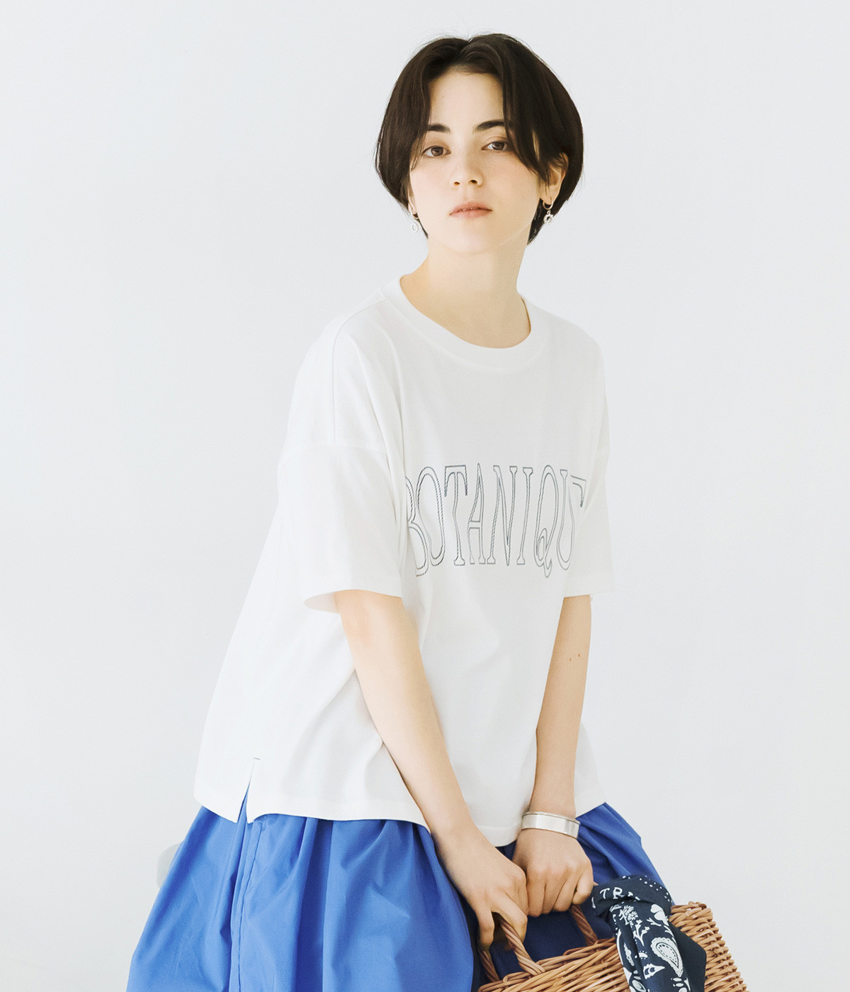 BigロゴプリントTシャツ(オフホワイト-L)