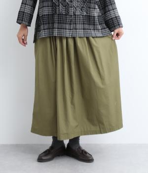 ボックスタック入りギャザースカート(カーキ-L)