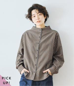 ガンジーネックシャツ(ネイビー-M)