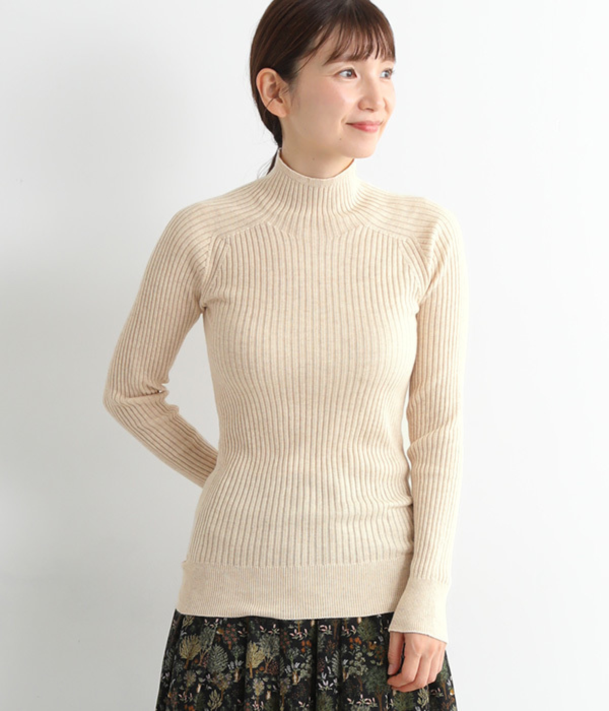 ホールガーメントTOP　リブニットプルオーバー(キナリ-ONESIZE)