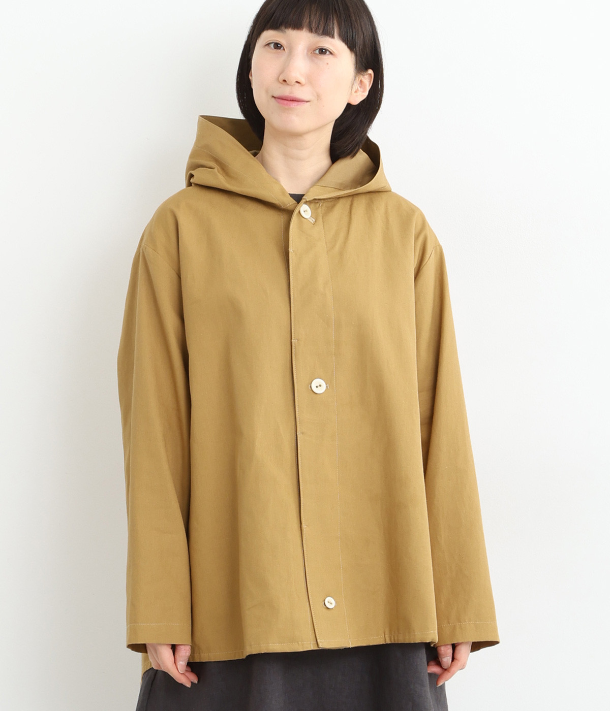 コットンフード付きショートコート(キャメル-ONESIZE)