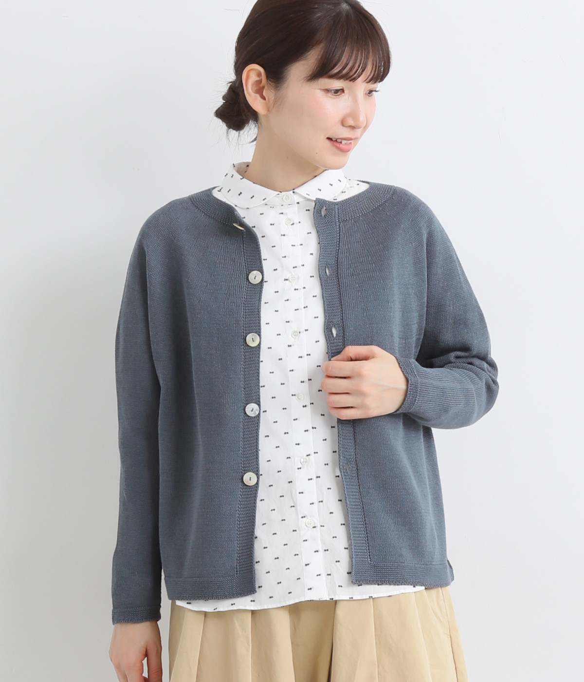 ホールガーメント　ギマ2wayカーディガン(モクグレー-ONESIZE)