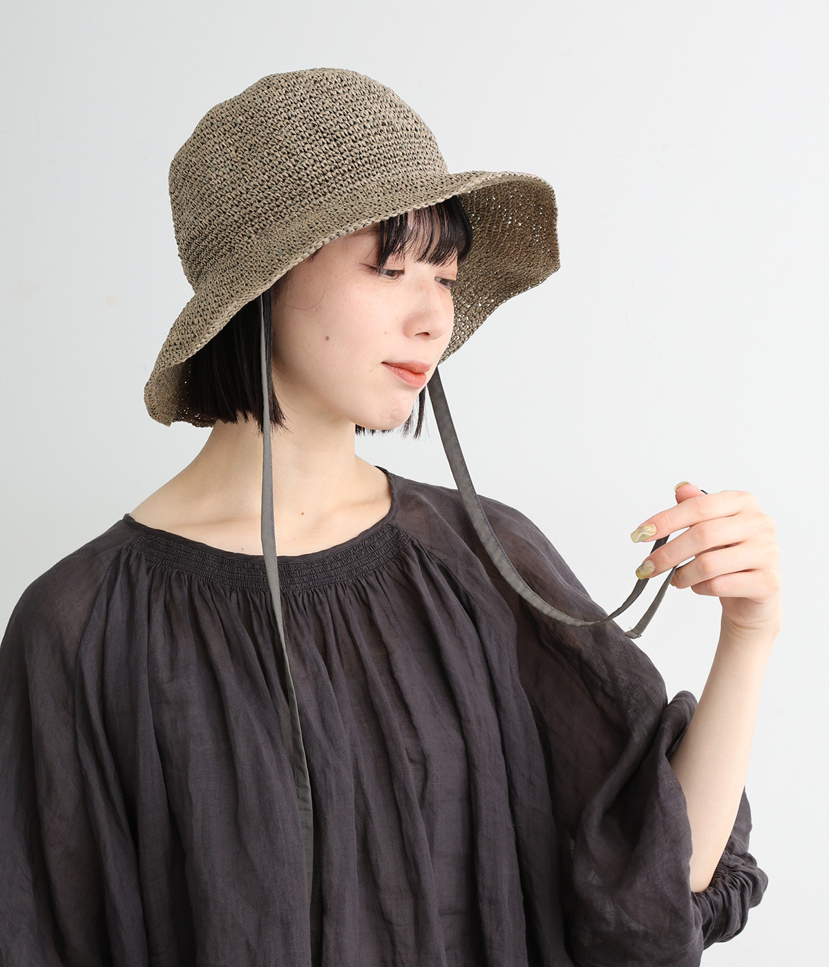 PLAIN RIBBON HAT '25(グレーミックス-ONESIZE)