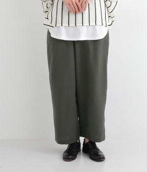 リネンライクストレッチ ウエストシャーリングパンツ