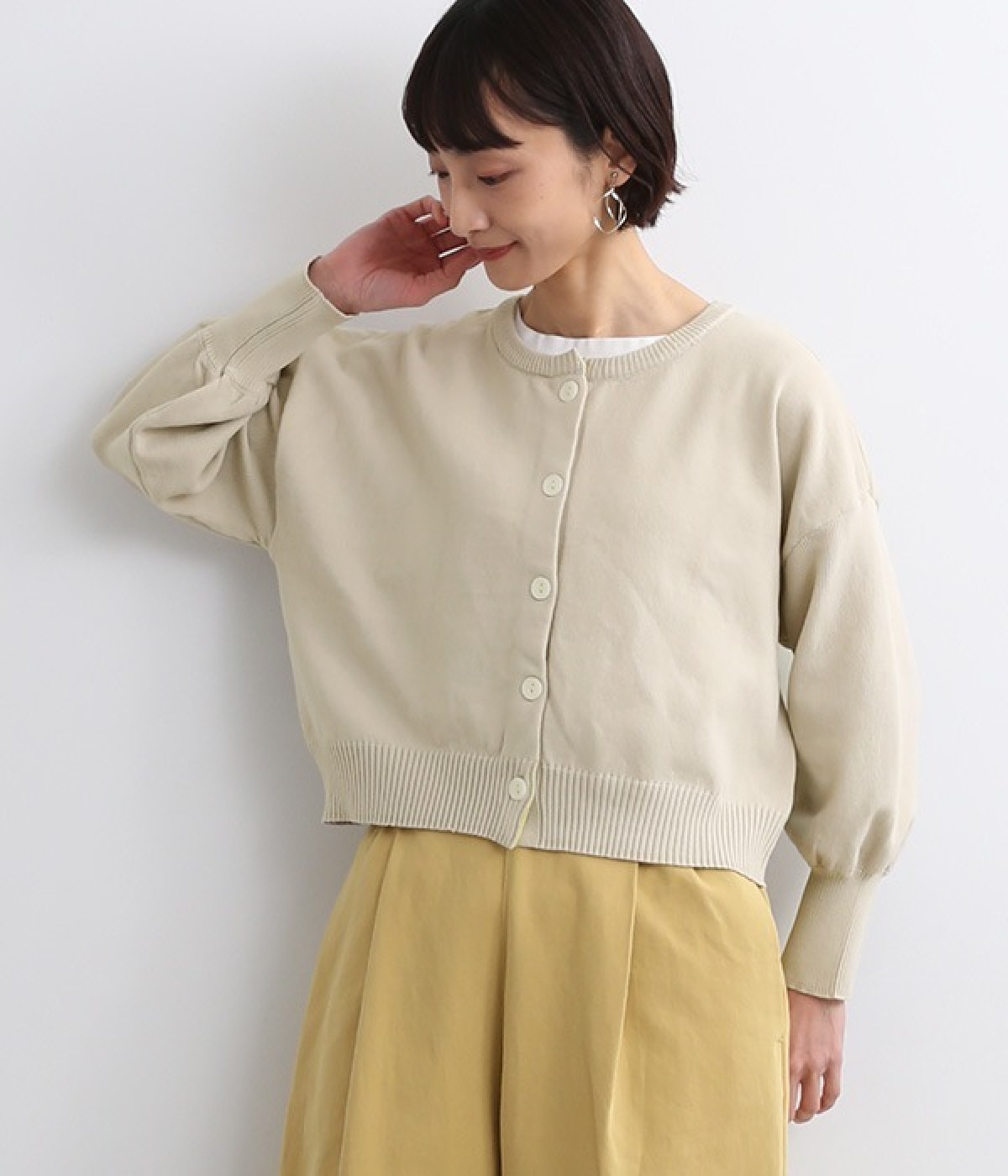 ぷっくり袖スポンディッシュカーデ(キナリ-ONESIZE)