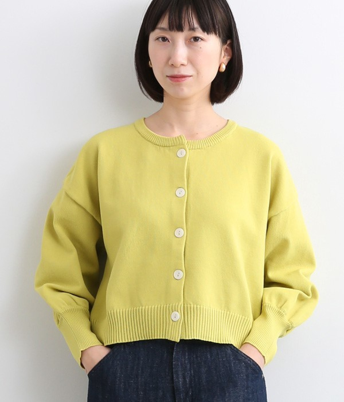ぷっくり袖スポンディッシュカーデ(ライトグリーン-ONESIZE)