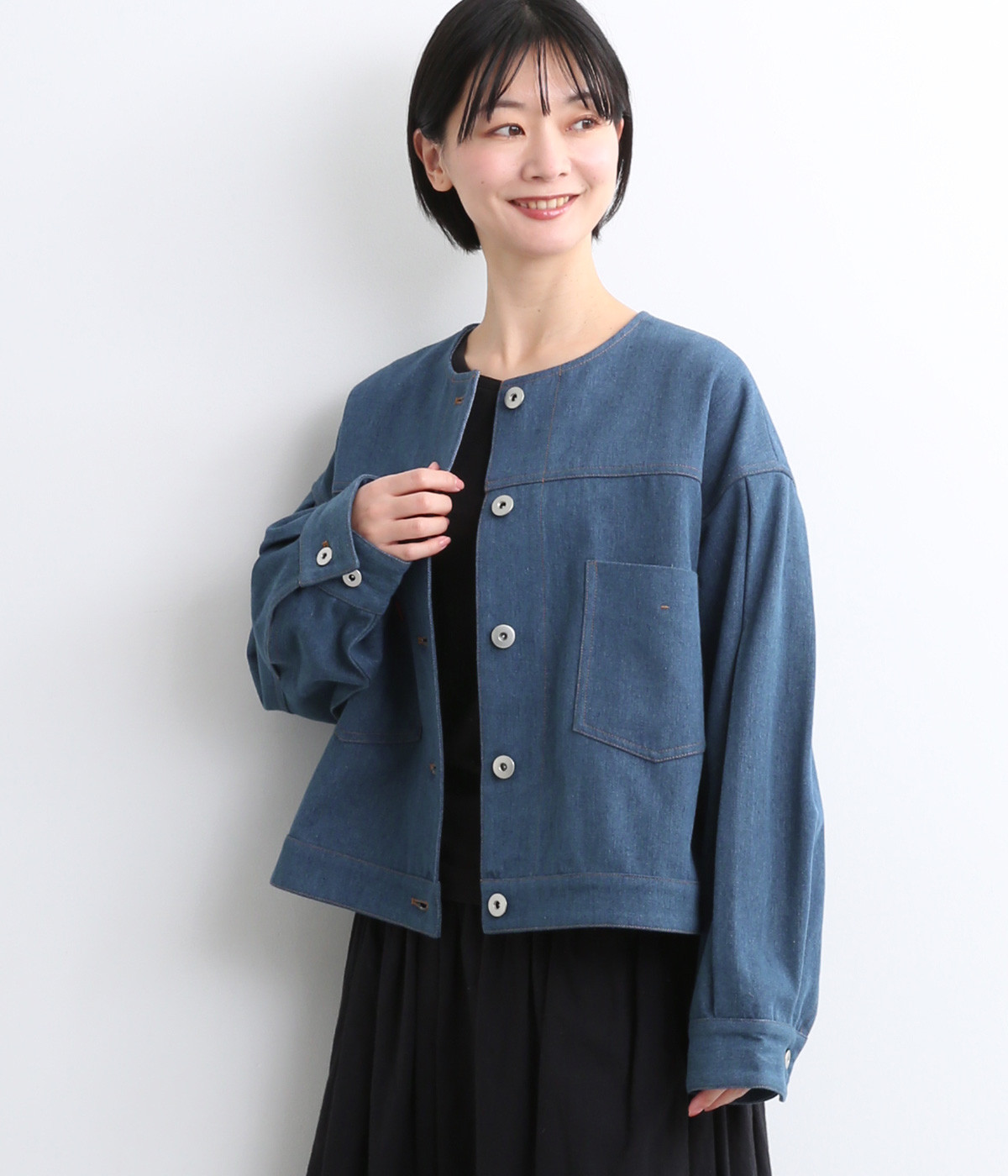 ボリューム袖クロップドブルゾン(フェード-ONESIZE)
