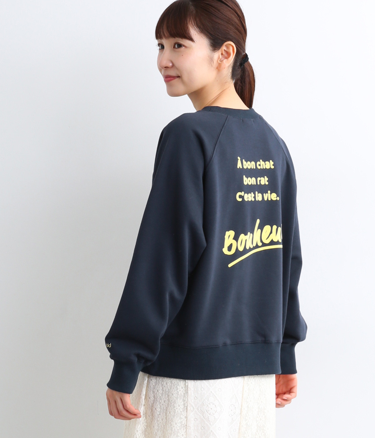 フロッキープリントロゴスウェット(ネイビー-ONESIZE)