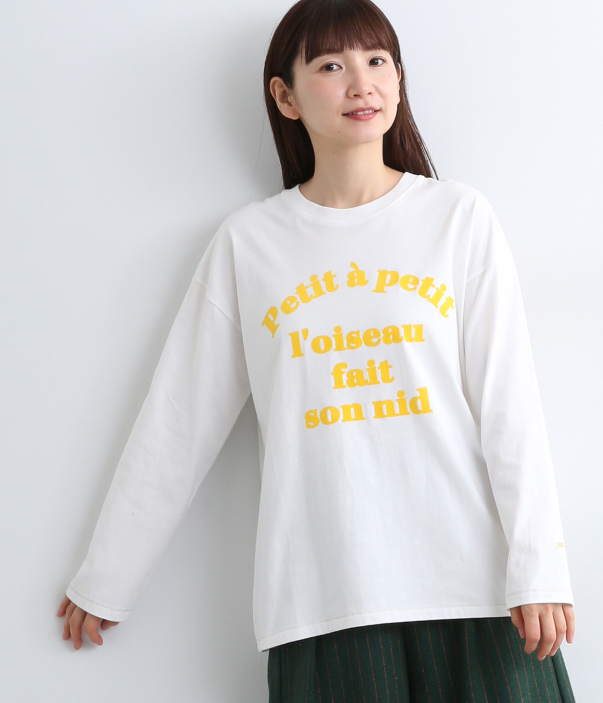 フロッキーロゴプリントロンT(オフホワイト-ONESIZE)