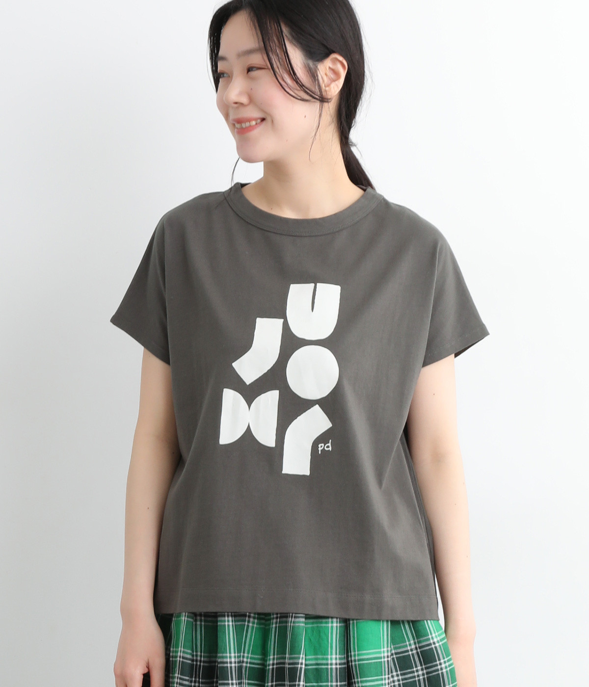 アートプリントTシャツ(チャコール-ONESIZE)