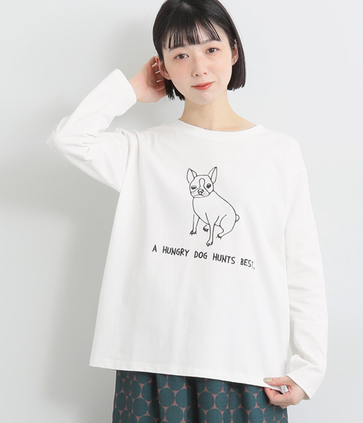コットン天竺フレンチブルプリントプルオーバー(オフ-ONESIZE)