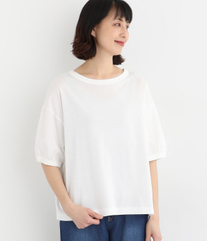 【Cion】コットンリンガーTシャツ(オフホワイト-ONESIZE)