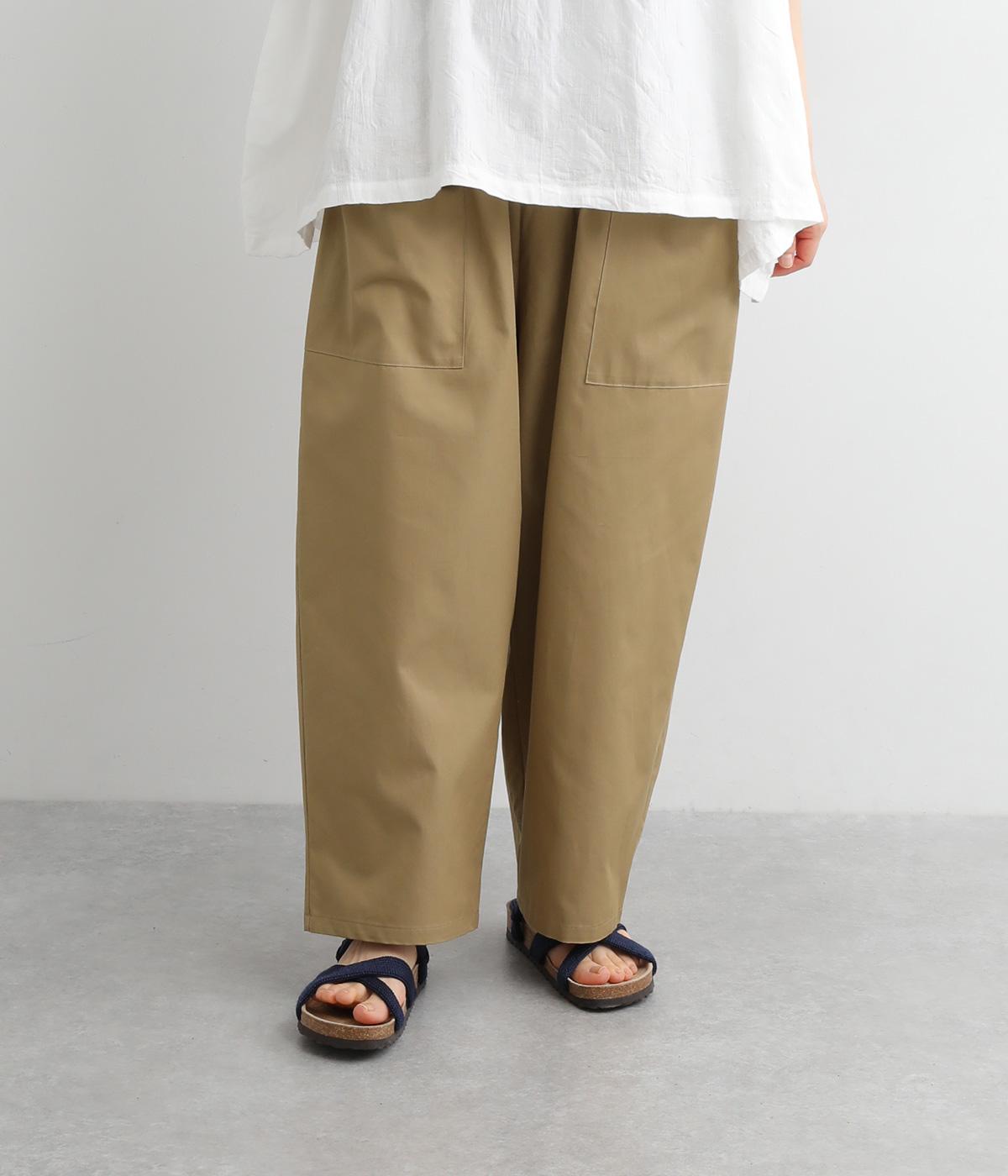コットンツイル ポケットワイドパンツ(モカ-ONESIZE)
