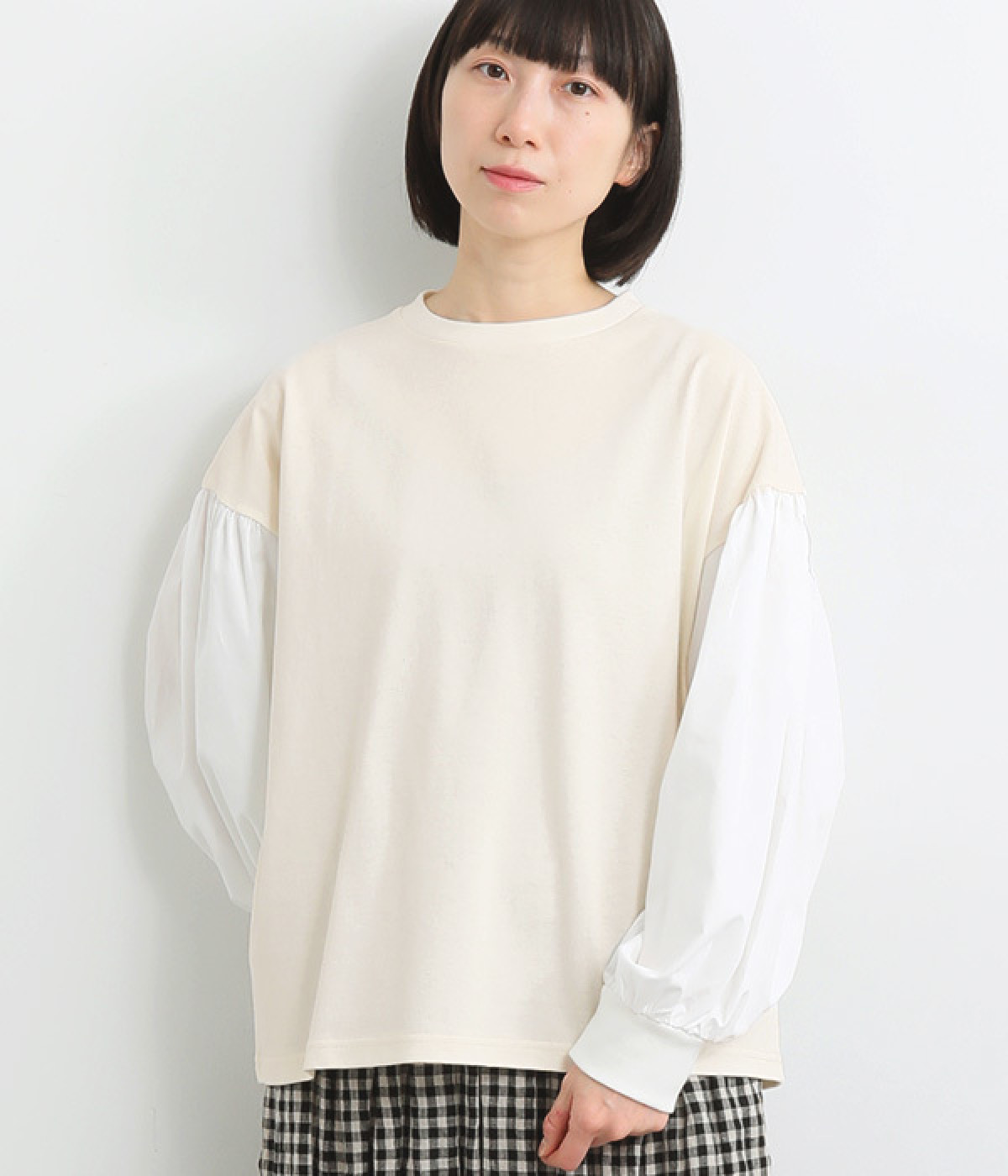 コットン ブロードパフスリーブプルオーバー(オフホワイト-ONESIZE)