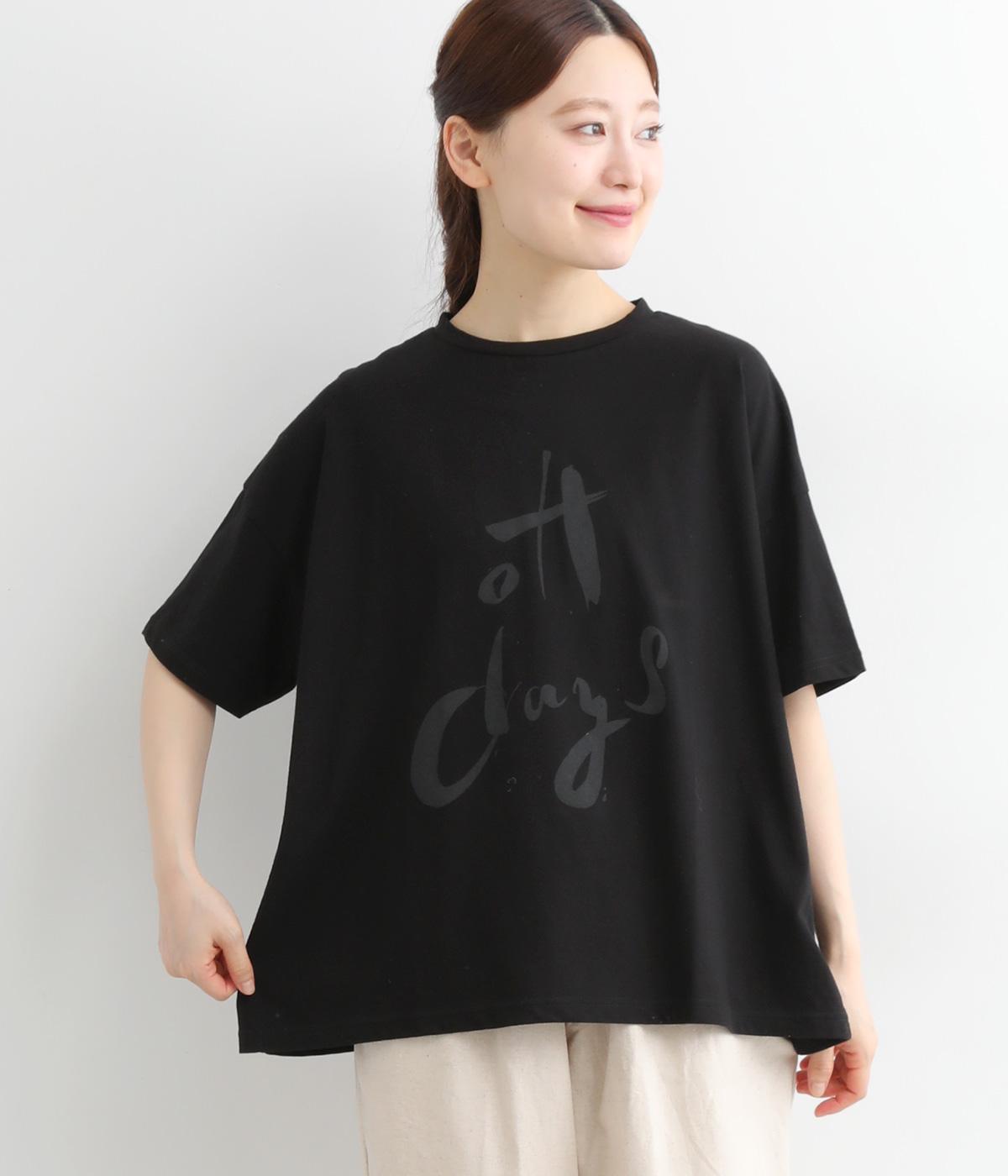 ソフト天竺 【oH days】プリントTシャツ(ブラック-ONESIZE)