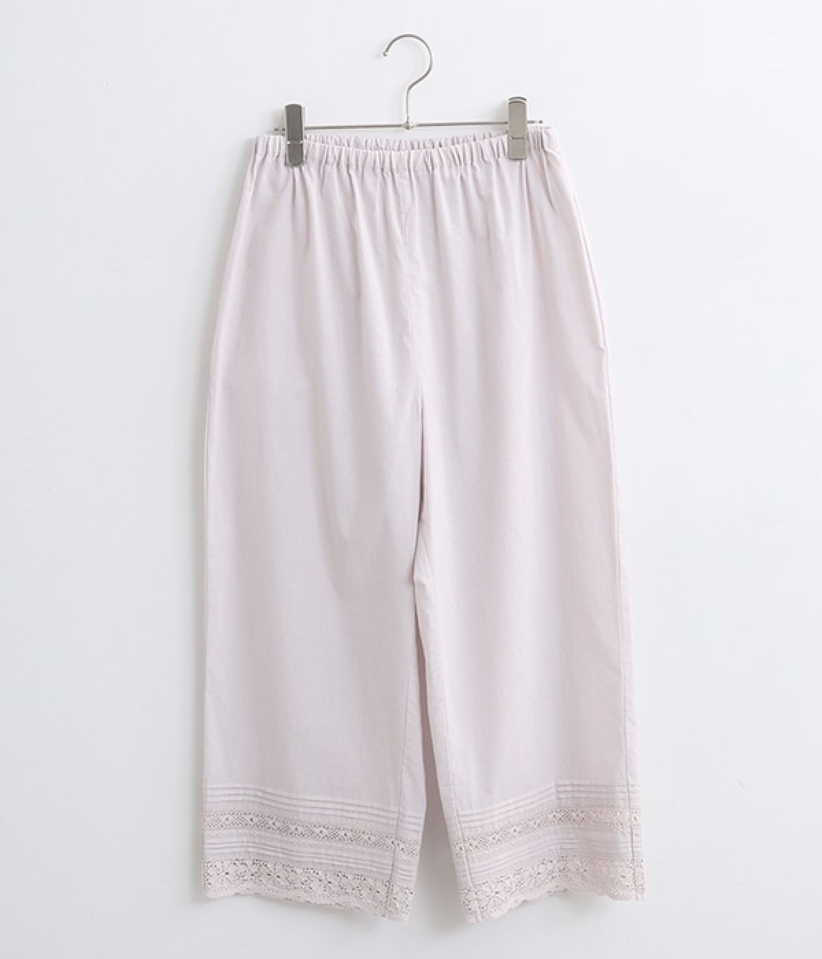 コットンローン　レーシーストレートペチパンツ(ピンクベージュ-ONESIZE)