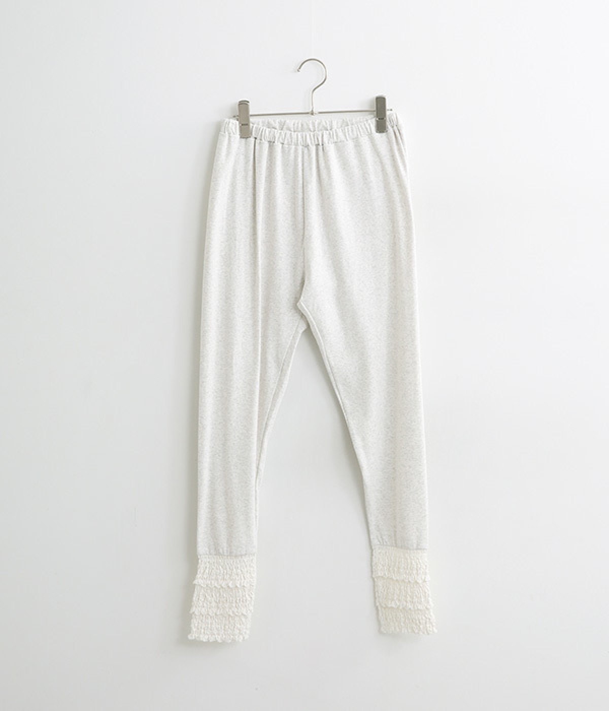 フライス裾シャーリングレギンス(オートミール-ONESIZE)