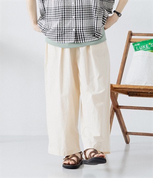 コットン ワイドストレートパンツ