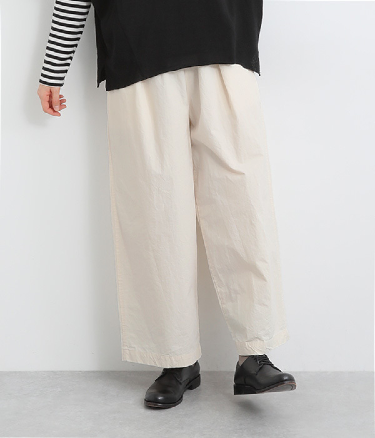 コットン ワイドストレートパンツ(キナリ-ONESIZE)