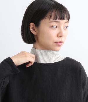 コットンリブ編み つけるハイネック(オートミール-F)
