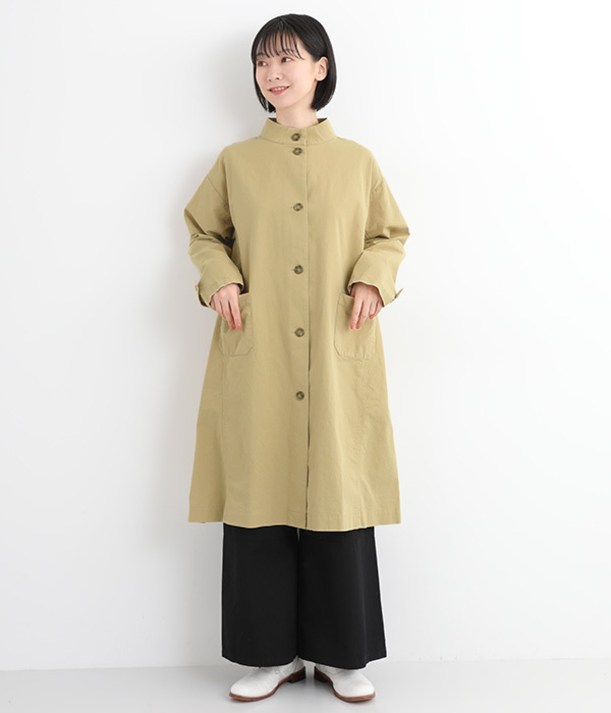 コットンライトツイルスタンダードコート(ベージュ-ONESIZE)