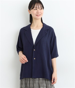 リネンレーヨンゆったりジャケット