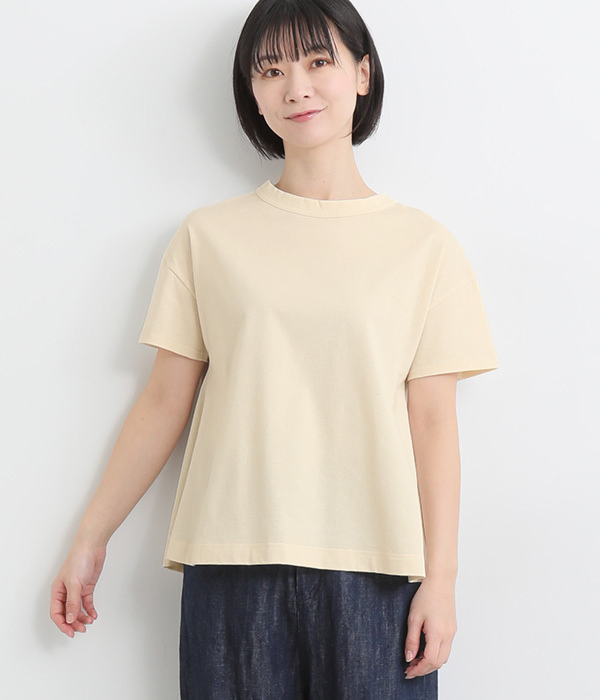 エーゲ海天竺　フレアーTシャツ(ナチュラル-ONESIZE)