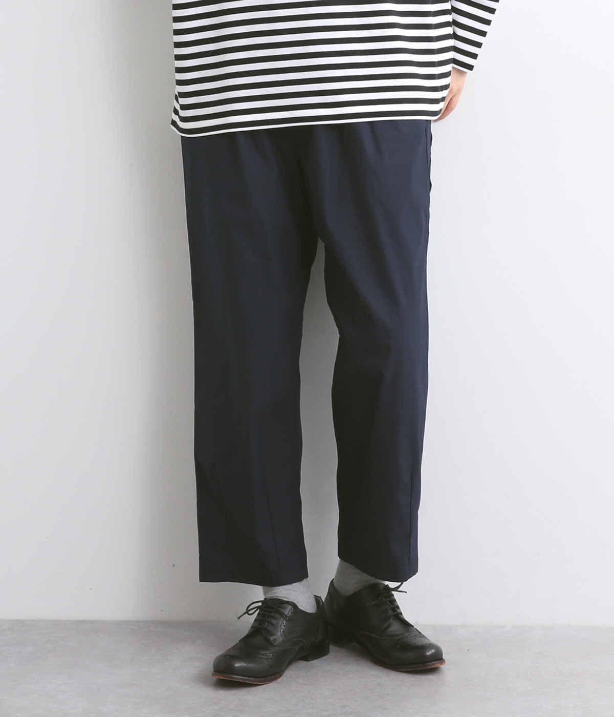【toujours ensemble】Vany Ratineイージーペインターペグトップパンツ(ネイビー-ONESIZE)