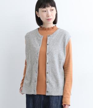 かのこ編み再生ポリエステルニット2wayベスト