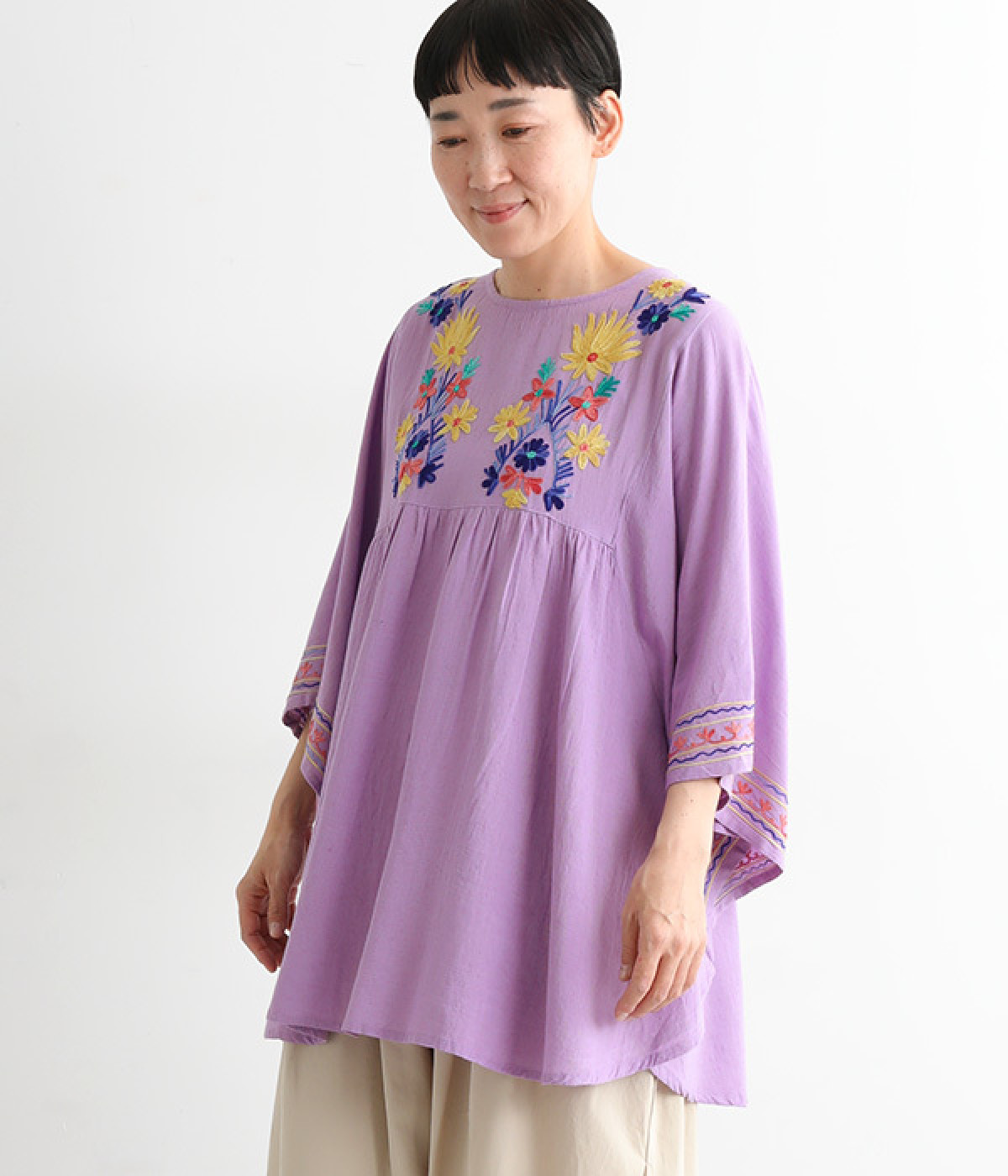アリ刺繍プルオーバー(パープル-ONESIZE)
