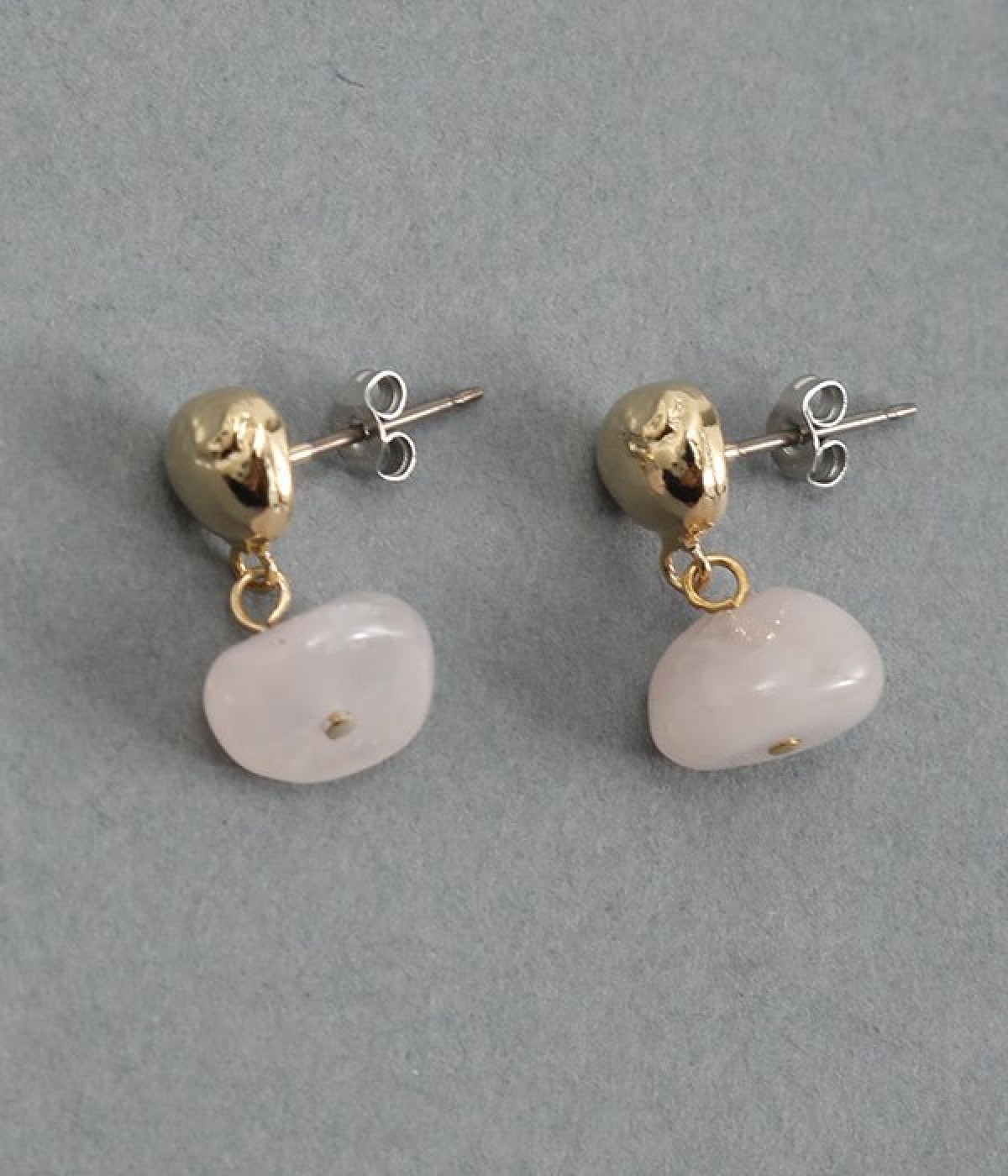 rose　quartz×metal　ピアス(ゴールド-ONESIZE)