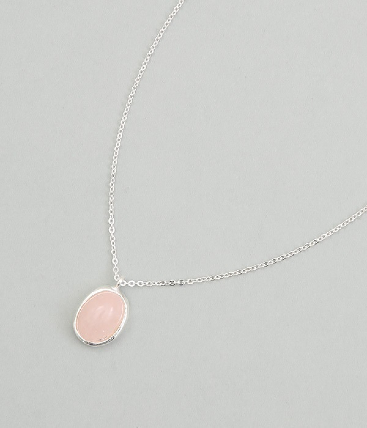 natural　stone　ball　ネックレス(ローズクォーツ×シルバー-ONESIZE)