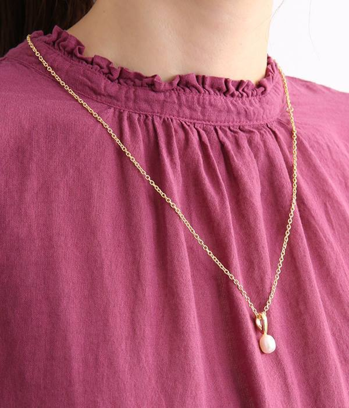freshwater　pearl　charm　ネックレス(ゴールド-ONESIZE)
