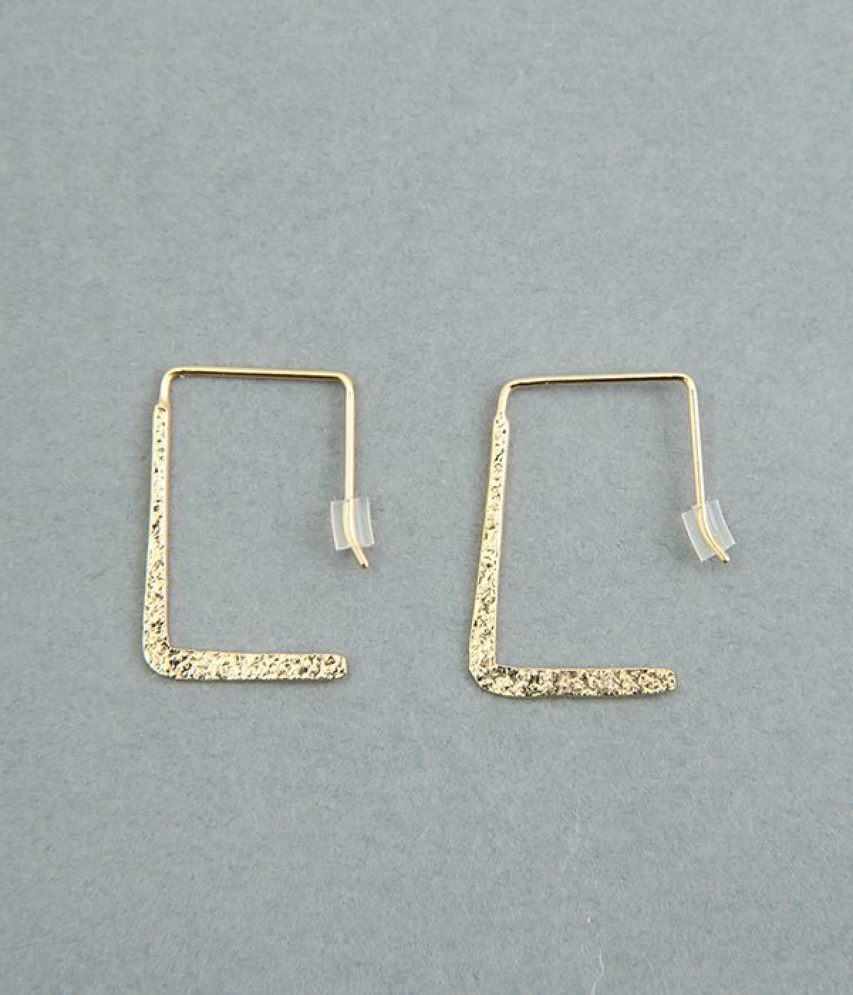 square　texture　ピアス(ゴールド-ONESIZE)