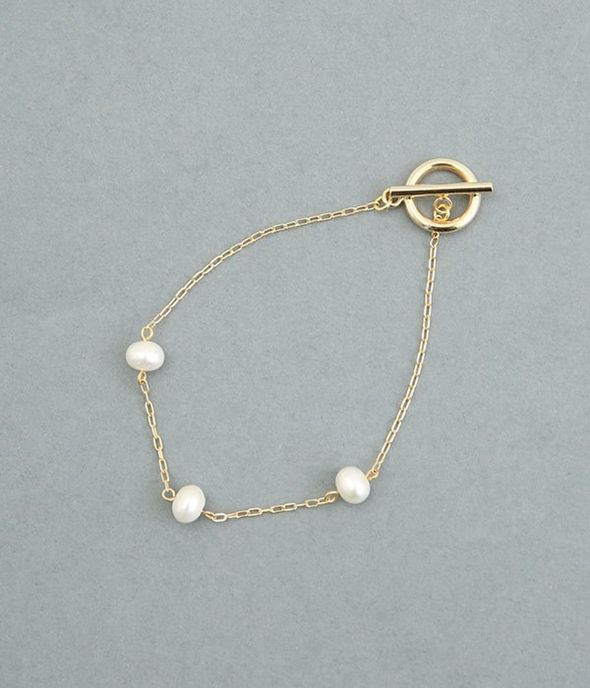 freshwater　pearl　3point　ブレスレット(ゴールド-ONESIZE)
