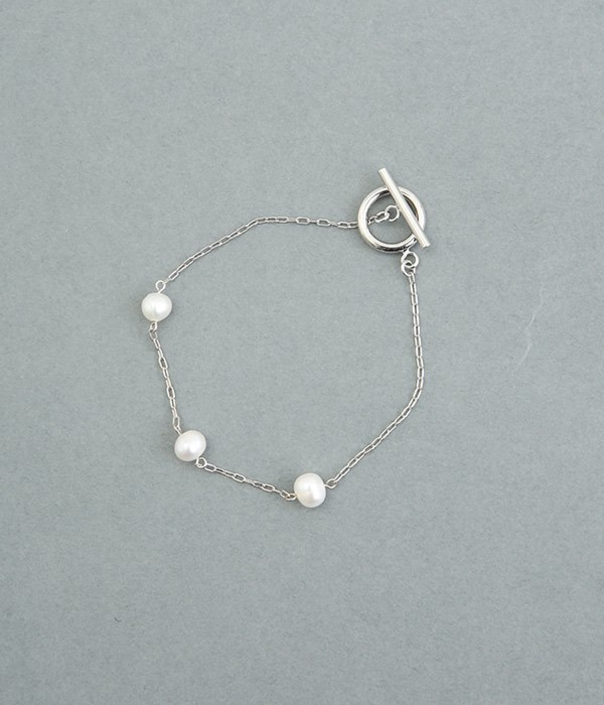 freshwater　pearl　3point　ブレスレット(シルバー-ONESIZE)