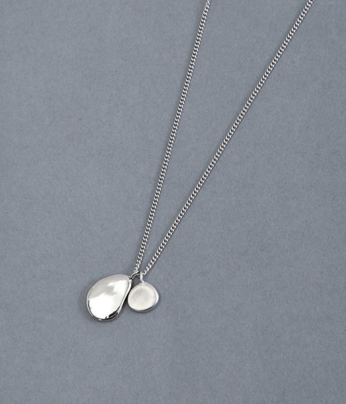 shiny＆matte drop ネックレス(シルバー-ONESIZE)